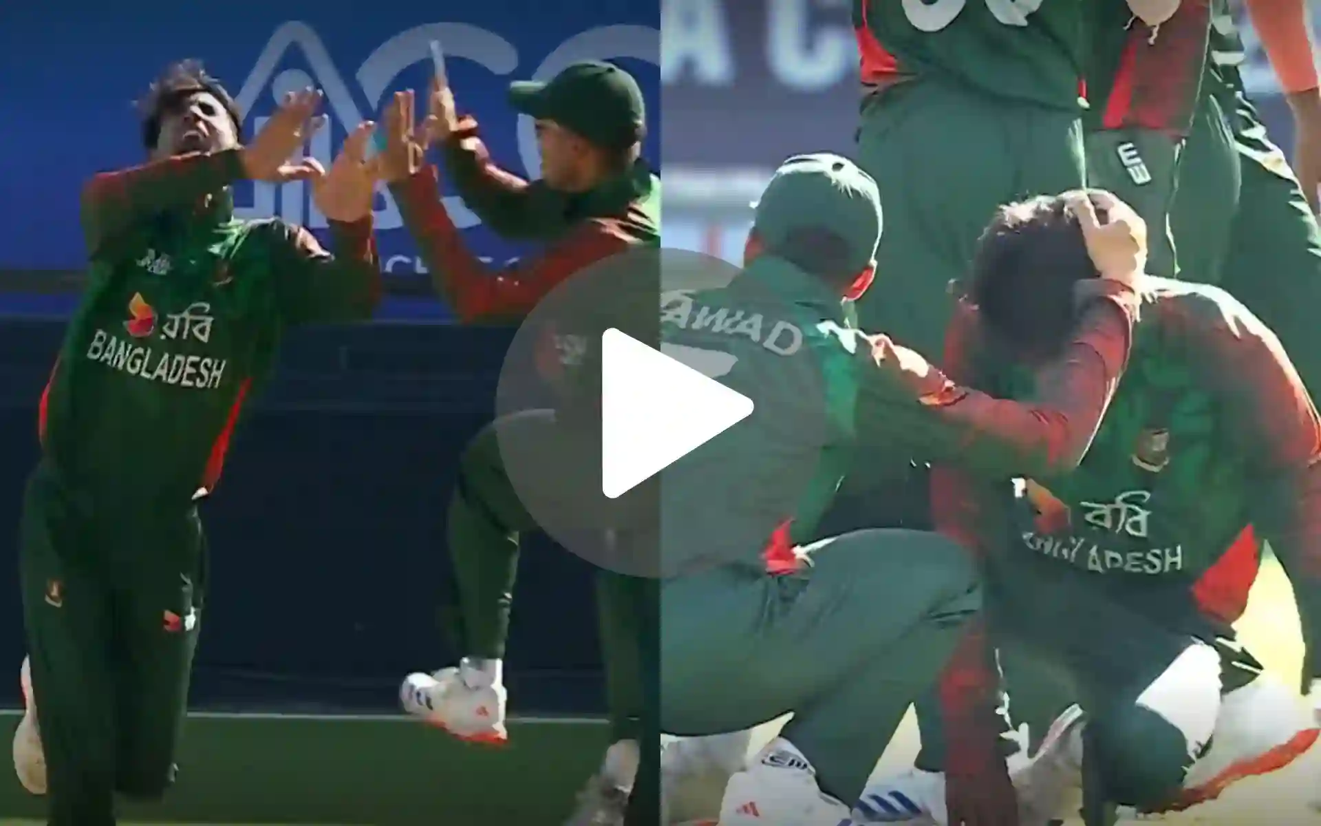 [Watch] Disaster! Bangladesh Pacer Hurts Himself Bizarrely During Wild Celebration Vs India